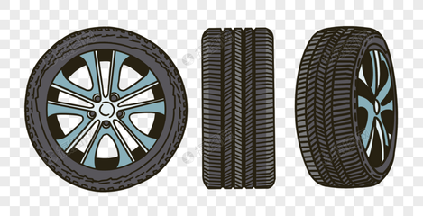 汽車輪胎元素素材 PSD格式免費下載與設計應用